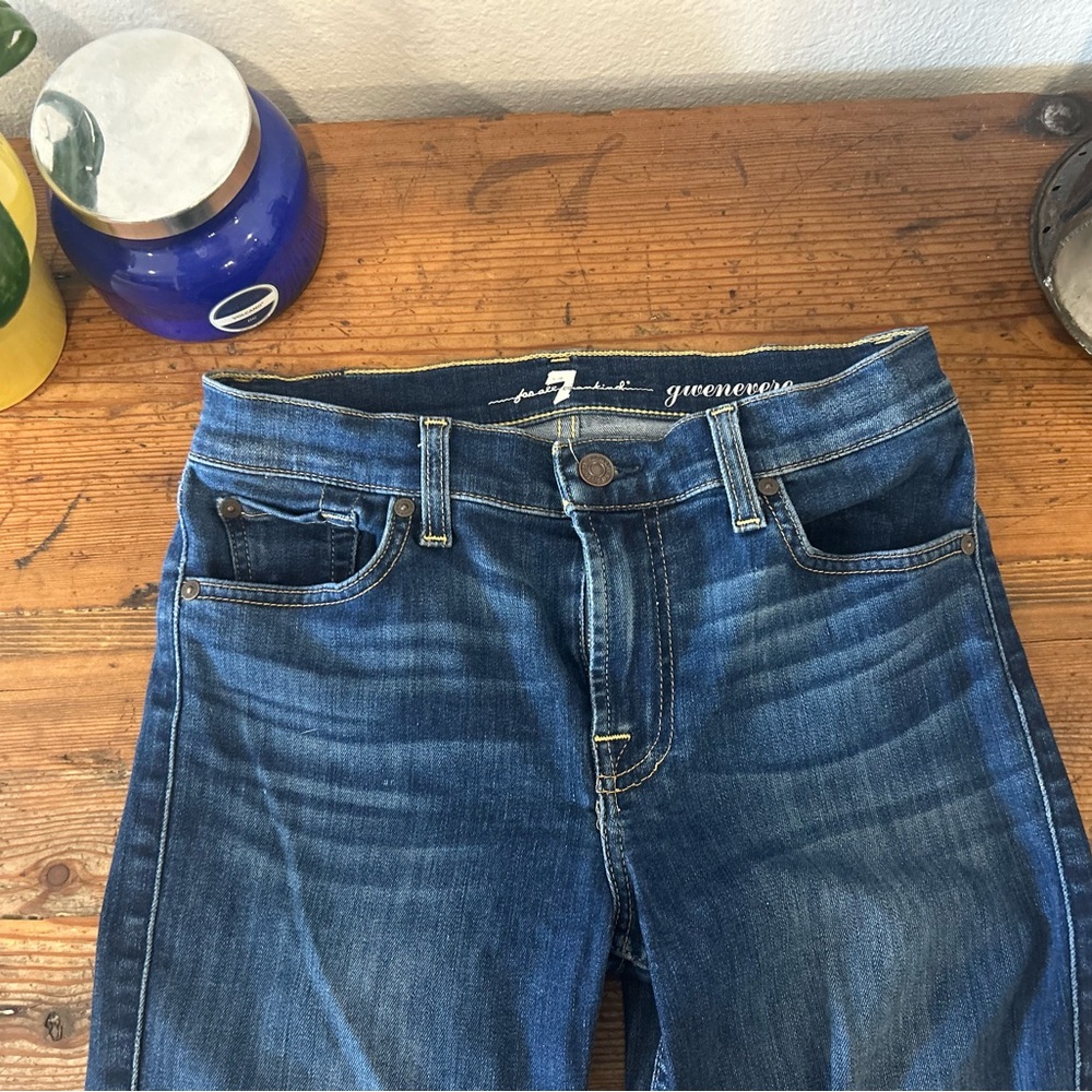7 For All Mankind Women's Dark Blue Skinny Jeans
